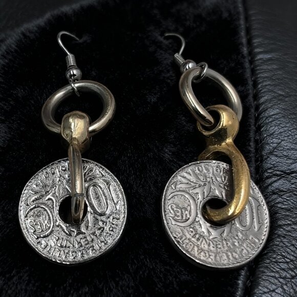 1930's Historic Charm: French Equatorial Africa Coin Earrings - Unique & Classy - Picture 4 of 4
